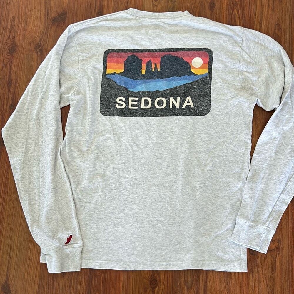 League Sedona Arizona graphic long sleeve gray T-shirt vintage M